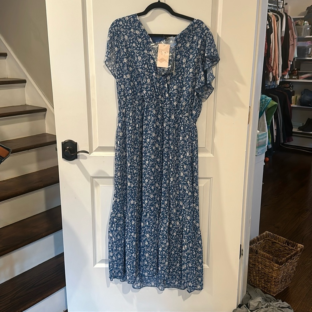 Floral Boho Dress Wrap V Neck